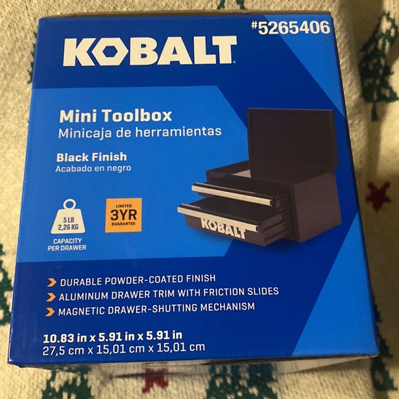 Kobalt Mini Toolbox Black 10.83-in Friction 2-Drawer Steel Tool Box - Picture 4 of 4